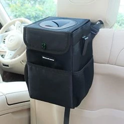 Best Pirce ???? Car Trash Can With Lid, WAVELANE Automotive Waterproof Car Garbage Can, Collapsible Car Trash Bag Hanging, Car Accessories Interior Car Organizer (Black) ⭐ -Car Seat Covers shop 41RctaM1lL. AC