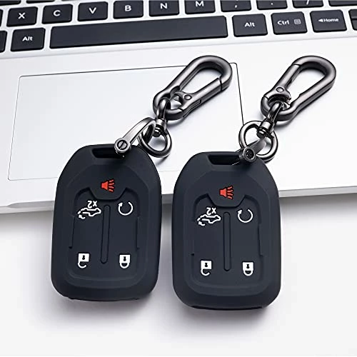 Budget ???? 2PCS Smart Key Fob Case Cover Compatible With 2019 2020 2021 2022 Chevrolet Chevy Silverado And GMC Sierra 1500 2500HD 3500HD Accessories Silicone Black Remote Key Chain Protector (5 Button) (black+blue)with White Botton ✔️ 3 Budget ???? 2PCS Smart Key Fob Case Cover Compatible With 2019 2020 2021 2022 Chevrolet Chevy Silverado And GMC Sierra 1500 2500HD 3500HD Accessories Silicone Black Remote Key Chain Protector (5 Button) (black+blue)with White Botton ✔️