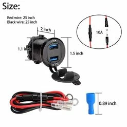 Flash Sale ???? 10L0L Golf Cart DC 9V-48V Quick Charge 3.1 Dual USB Charger,2 In 1 USB Ports & LED Voltage Meter Universal For Club Car,EZGO And Yamaha,Aluminum Alloy Shell Safe Charge Outlet ???? -Car Seat Covers shop 41RpgJLEcWL