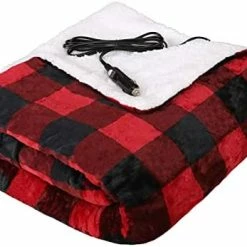 New ???? Heated Car Blanket, 12-Volt Electric Blanket For Car, Truck, SUV, RV, Portable Heated Throw For Camping, Grey Buffalo Plaid, 59" X 43” ???? -Car Seat Covers shop 41RwcaF8v6L. AC 1