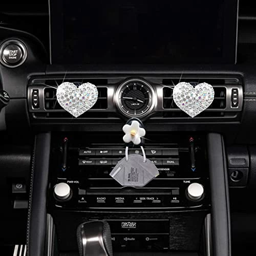 Top 10 ???? Bling Heart Vent Clips, 2 Pcs Crystal Heart Car Air Fresheners Vent Clips For ???? Women Glam Car Interior Decoration Charm Cute Bling Car Accessories For ???? Women + Cute Mask Hook… ⌛ 5 Top 10 ???? Bling Heart Vent Clips, 2 Pcs Crystal Heart Car Air Fresheners Vent Clips For ???? Women Glam Car Interior Decoration Charm Cute Bling Car Accessories For ???? Women + Cute Mask Hook… ⌛ - Image 3