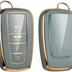 Best reviews of ✨ For Toyota Camry RAV4 Key Fob Cover ,for Highlander Corolla Avalon C-HR Prius GT86 Key Fob Case Premium Soft TPU 360 Degree Protector Key Holder ,Gray ???? -Car Seat Covers shop 41SOBZDKwiL. AC