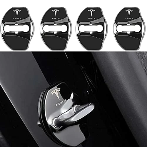 Cheapest ✔️ 4PCS Door Stopper Covers Compatible With Tesla Model 3/Y Stainless Steel Car Door Lock Cover Door Guard Lock For Tesla Accessories ???? 3 Cheapest ✔️ 4PCS Door Stopper Covers Compatible With Tesla Model 3/Y Stainless Steel Car Door Lock Cover Door Guard Lock For Tesla Accessories ????