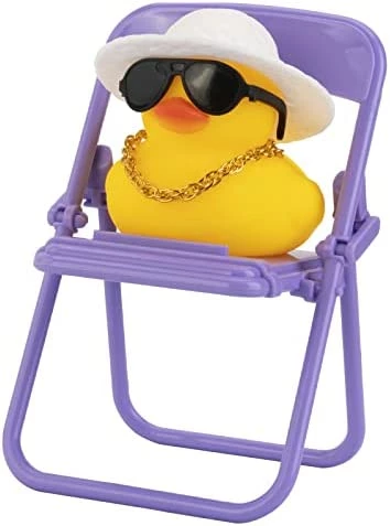 Brand new ⌛ Car Duck Ornament Rubber Duck Car Dashboard Decoration For Car Dashboard Decoration Accessories With Mini Hat, Necklace, ???? Sunglasses, Chair Or Skateboard (D-Green) ???? 11 Brand new ⌛ Car Duck Ornament Rubber Duck Car Dashboard Decoration For Car Dashboard Decoration Accessories With Mini Hat, Necklace, ???? Sunglasses, Chair Or Skateboard (D-Green) ???? - Image 9
