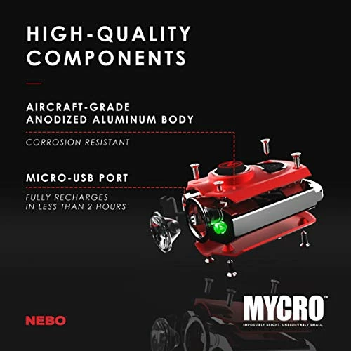 New ⭐ NEBO Mycro Rechargeable LED Keychain Light | Key Ring Flashlight Features 6 Light Modes, Red ???? 6 New ⭐ NEBO Mycro Rechargeable LED Keychain Light | Key Ring Flashlight Features 6 Light Modes, Red ???? - Image 4