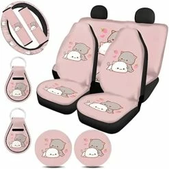 Flash Sale ???? Mushroom Car Seat Covers Full Set Split Bench Butterfly Leaves Floral Girly Print Front Back Seat Cover,Steering Wheel Cover,Seat Belt Cover,Cup Holder Coasters,Auto Keychains,Green Butterfly Mushroom Leaves Green ???? -Car Seat Covers shop 41T Cj2RivL. AC