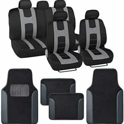 Cheapest ???? Forza Series Red Seat Covers Full Set Combo With Car Floor Mats – Front And Rear Bench Seat Cover & Floor Mat Protector Set, Interior Covers For Auto Truck Van SUV ✨ -Car Seat Covers shop 41Tgjot EYL. AC
