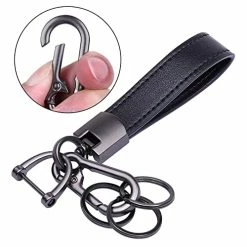 Hot Sale ???? Genuine Leather Car Keychain, Universal Key Fob Keychain Leather Key Chain Holder For Men And ???? Women, 360 Degree Rotatable, With Anti-lost D-ring, 3 Keyrings - Black (Carabiner Clip) ???? 13 Hot Sale ???? Genuine Leather Car Keychain, Universal Key Fob Keychain Leather Key Chain Holder For Men And ???? Women, 360 Degree Rotatable, With Anti-lost D-ring, 3 Keyrings - Black (Carabiner Clip) ???? -Car Seat Covers shop 41TtRxKJZeL