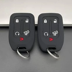 Budget ???? 2PCS Silicone Smart Key Fob Case Cover For 2023 2022 2021 2020 2019 Chevy Silverado And GMC Sierra 1500 2500HD 3500HD, Remote Protector Accessories Holder(5-Button, Black And Black) ❤️ -Car Seat Covers shop 41UJMVIzh L. AC