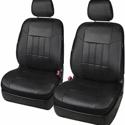 Coupon ???? Uto 2 Leather Car Seat Covers Black Universal Fit Cars SUV Trucks Front Seats With Airbag Platinum Set Black ???? -Car Seat Covers shop 41UnAiZ zfS. AC