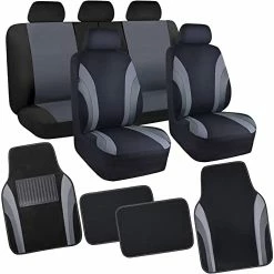 Outlet ✔️ Line Rider Sporty Car Seat Covers Full Set With 4Pcs Waterproof Car Floor Mats Universal Fit Airbag Compatible Automotive Interior Covers For Sedans, Trucks,Vans,SUV (Combo Set, Black & Mint) ???? -Car Seat Covers shop 41V o7uWaL. AC