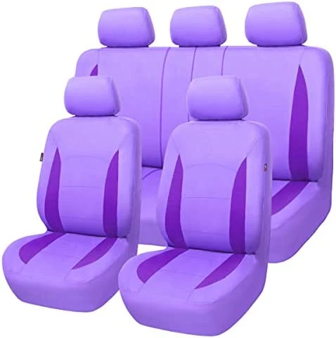 Promo ???? Car Seat Covers Front Seats Rear Bench Polyester Car Seat Protectors Easy Installations Rear Bench Split Classic Man Lady Truck (Full Set -- Low Back, Black Purple)… ???? 11 Promo ???? Car Seat Covers Front Seats Rear Bench Polyester Car Seat Protectors Easy Installations Rear Bench Split Classic Man Lady Truck (Full Set -- Low Back, Black Purple)… ???? - Image 9