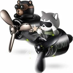Best Pirce ⌛ 2 Pcs Car Air Freshener Pilot Cute Car Diffuser Cartoon Outlet Fan Air Diffuser For Car Vent Perfume Automotive Decoration (Bear) ⭐ -Car Seat Covers shop 41VISStQXmL. AC