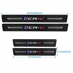 Deals ???? 4Pcs Car Door Sill Protector For Honda CRV Accessories Fit For CRV 2006-2022,Carbon Fiber Leather,Reflective Automotive Door Entry Guard Decoration Sticker,Door Threshold Scuff Plate Cover B-blue ⭐ -Car Seat Covers shop 41VNruks02L