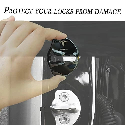 Cheapest ✔️ 4PCS Door Stopper Covers Compatible With Tesla Model 3/Y Stainless Steel Car Door Lock Cover Door Guard Lock For Tesla Accessories ???? 6 Cheapest ✔️ 4PCS Door Stopper Covers Compatible With Tesla Model 3/Y Stainless Steel Car Door Lock Cover Door Guard Lock For Tesla Accessories ???? - Image 4