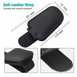 Deals ???? 2 Pieces Sunglass Holder For Car Visor, Magnetic Leather Eyeglass Hanger Clip For Car, Car Visor Accessories (Black) ???? -Car Seat Covers shop 41Waj92TFpL