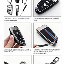 Promo ???? Key Fob Cover Case, Keychain, Metal Shell Cover Compatible For BMW 2 5 6 7 X1 X2 X3 X5 X6 Series (Gunmetal) ???? -Car Seat Covers shop 41WwAp5jQdL