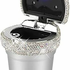 Outlet ???? Ashtray Portable Car Ashtray, Globalstore Smokeless Ashtray With Lid, Mini Car Trash Can Cigar Ashtray With LED Light Cylinder Cup Holder Ashtray For Car Cute Ashtray Windproof For Outdoor Travel Home Sliv ✔️ -Car Seat Covers shop 41XytfAK4S. AC