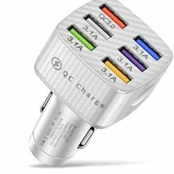 New ???? Car Charger Adapter, 6 USB Multi Port, Fast Charger, Include QC 3.0 And 5 Other Ports, Car Interior Accessories, Fit For IPhone 13/12/11/pro, Samsung Galaxy/Note S10/S9/S8, Android - Black ⌛ -Car Seat Covers shop 41Y FxWQdqL. AC