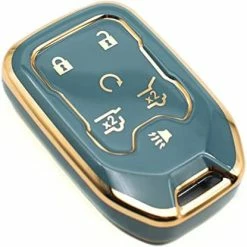 Coupon ⌛ Key Fob Cover Compatible With Chevy Chevrolet Suburban Tahoe GMC Terrain Yukon Yukon XL Smart 6 Buttons TPU Remote Keyless Key Fob Case Protection Shell Accessories, White ✔️ -Car Seat Covers shop 41YmgamQXQL. AC