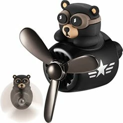 Hot Sale ???? Bear Pilot Car Air Freshener Cute Car Diffuser Rotating Propeller Air Outlet Vent Fresheners Aromatherapy Ornament Car Accessories Automotive Air Fresheners For Cars (Cool Style) ????