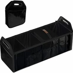 Flash Sale ???? Trunk Organizer, Foldable Car Storage Bag Portable Insulation Cooler Bag Collapsible Vehicle Organizer Divider Storage Totes With 3 Compartment Cargo Tote For Groceries Caddy SUV, Navy Blue ???? -Car Seat Covers shop 41ZeHngKliL. AC