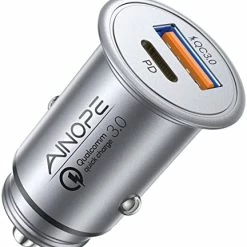 Outlet ???? USB C Car Charger, 48W IPhone Car Charger Fast Charging [Mini&Metal], AINOPE Fast USB Car Charger Adapter PD30W&QC3.0 Compatible With IPhone 14 Pro Max Plus 13 12 11 Samsung S22/21/20 Note20/10 Pixel Red ???? -Car Seat Covers shop 41ZtNWWtI5L. AC