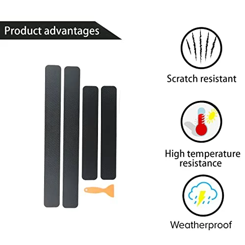 Wholesale ???? Grafken 4PCS Car Door Sill Welcome Pedal, Carbon Fiber Vinyl Wrap Tape Film, Universal Threshold Anti-Scratch Sticker Door Edge Protection Silver ???? 5 Wholesale ???? Grafken 4PCS Car Door Sill Welcome Pedal, Carbon Fiber Vinyl Wrap Tape Film, Universal Threshold Anti-Scratch Sticker Door Edge Protection Silver ???? - Image 3