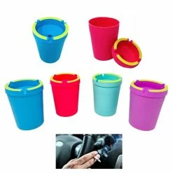 Coupon ???? (4 Pack Jumbo) Glow In The Dark Butt Bucket Ashtray Cigarette Self-Extinguishing Cup Car Ash Holder Portable Truck Home Office (Colors May Vary) ????