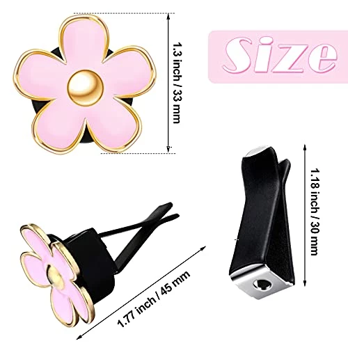 Deals ???? 6 Pcs Daisy Flower Air Vent Clip Air Conditioning Outlet Clip Car Air Freshener Clip Charm Car Inter Decor Accessories (Red, Pink, White,3 Cm, 3.3 Cm) ⭐ 4 Deals ???? 6 Pcs Daisy Flower Air Vent Clip Air Conditioning Outlet Clip Car Air Freshener Clip Charm Car Inter Decor Accessories (Red, Pink, White,3 Cm, 3.3 Cm) ⭐ - Image 2