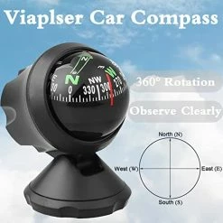 Outlet ???? Car Compass Dashboard Mounted Automotive Interior Accessories Gifts For ???? Women Men Adjustable Navigation Guide Ball Portable Direction Pointing Black ???? -Car Seat Covers shop 41aozQgvjeL