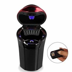 Best deal ???? EJiasu Car Ashtray, Car Ashtray Lighter Set Detachable, Car Ashtray With Lid Blue LED Light Indicator For Car, Home, Office And Travel Red Ashtray ???? -Car Seat Covers shop 41b4zUBzwlL