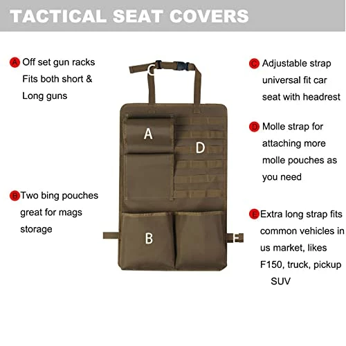 Outlet ⌛ MEINAISEN Car Concealed Seat Back Gun Rack Sling,Gun Sling Bag Seat Gun Holder,Camo Front Seat Gun Organizer Holder,for Car Truck SUV,to Hold 2 Rifles (Color : Brown) ???? 4 Outlet ⌛ MEINAISEN Car Concealed Seat Back Gun Rack Sling,Gun Sling Bag Seat Gun Holder,Camo Front Seat Gun Organizer Holder,for Car Truck SUV,to Hold 2 Rifles (Color : Brown) ???? - Image 2