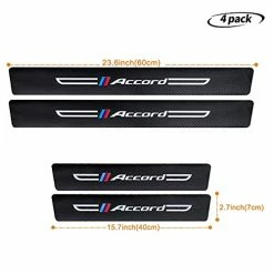 Coupon ✨ Cotree 4PCS Carbon Fiber Textured Leather Car Door Sill Protector Compatible With Honda Accord, Car Door Threshold Protector, Car Door Sill Decoration Scuff Plate Fit For Honda Accord Accessories A-white ✔️