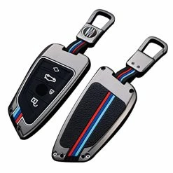 Promo ???? Key Fob Cover Case, Keychain, Metal Shell Cover Compatible For BMW 2 5 6 7 X1 X2 X3 X5 X6 Series (Gunmetal) ????