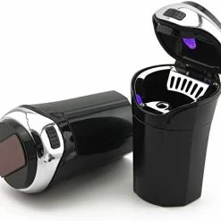 Best Pirce ???? Car Ashtray (1-Pack), Easy Clean Up Detachable Stainless Car Ashtray With Lid Blue Led Light And Removable Lighter For Most Car Cup Holder (Silver) ???? -Car Seat Covers shop 41beNvPonML. AC