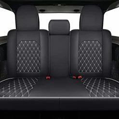 Cheap ???? Jeep Wrangler JK JL 4-Door Seat Covers Full Set Custom Fit 2007-2023 Unlimited X Rubicon 392 Sahara Willys Sport High Altitude 4X4 Truck Pickup Waterproof Leather (Full Set/Black-R) ???? -Car Seat Covers shop 41cDJ1MSK L. AC
