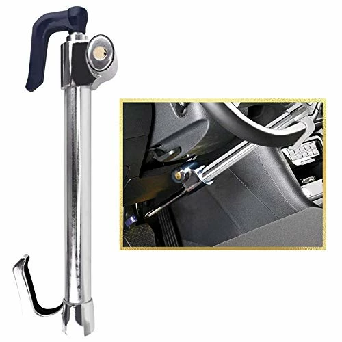 Deals ⭐ Universal Steering Wheel Brake Lock Anti-Theft Retractable Double Hook Car Clutch Pedal Lock For Car Truck SUV Van Security With 3 Keys ???? 3 Deals ⭐ Universal Steering Wheel Brake Lock Anti-Theft Retractable Double Hook Car Clutch Pedal Lock For Car Truck SUV Van Security With 3 Keys ????
