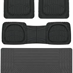 Flash Sale ???? Original FlexTough Black Rubber Car Floor Mats With Trunk Cargo Liner - All Weather Automotive Floor Mats, Heavy Duty Trim To Fit Design, Floor Liners For Cars Truck Van SUV ⌛ -Car Seat Covers shop 41cRIB90tgL. AC