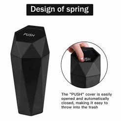 Best Sale ???? Car Trash Can With Lid, Diamond Design Small Automatic Portable Trash Can, Easy To Clean, Used In Car Home Office (Black) ???? -Car Seat Covers shop 41cx4wD8wdL