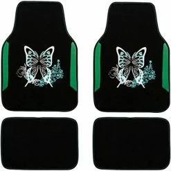 Deals ???? Universal Fit Embroidery Butterfly And Flower Car Floor Mats, Pink Car Floor Mats Fit 95% Automotive,SUVS,Sedan,Vans,for ???? Women,Girly,Set Of 4 (Black With Pink) Purple Butterfly Flower ✨ -Car Seat Covers shop 41drg60pgAL. AC