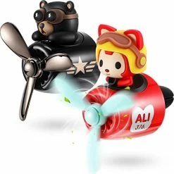 Best Pirce ⌛ 2 Pcs Car Air Freshener Pilot Cute Car Diffuser Cartoon Outlet Fan Air Diffuser For Car Vent Perfume Automotive Decoration (Bear) ⭐ -Car Seat Covers shop 41eDwEa OxL. AC