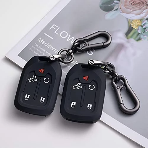 Budget ???? 2PCS Smart Key Fob Case Cover Compatible With 2019 2020 2021 2022 Chevrolet Chevy Silverado And GMC Sierra 1500 2500HD 3500HD Accessories Silicone Black Remote Key Chain Protector (5 Button) (black+blue)with White Botton ✔️ 9 Budget ???? 2PCS Smart Key Fob Case Cover Compatible With 2019 2020 2021 2022 Chevrolet Chevy Silverado And GMC Sierra 1500 2500HD 3500HD Accessories Silicone Black Remote Key Chain Protector (5 Button) (black+blue)with White Botton ✔️ - Image 7