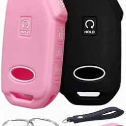 Discount ???? Silicone Rubber Key Fob Cover Compatible With 2022 2023 Kia Cadenza Forte Forte5 K5 NIRO Rio Seltos Sorento Soul Sportage Stinger Telluride (Black With Red Black With White) ⌛ -Car Seat Covers shop 41fFvllbDhL. AC