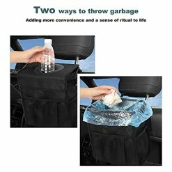 Coupon ???? Car Trash Can Leak Proof Car Trash Bin Waterproof Car Garbage Can With Lid For SUV Front Seat Multipurpose Car Hanging Bag For Headrest Collapsible And Portable With Storage Mesh Pocket, Black ???? -Car Seat Covers shop 41fQEmGDdvL