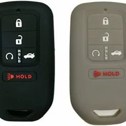 Discount ???? 2Pcs Coolbestda Silicone Full Protective Key Fob Remote Cover Case Skin Jacket For 2017 2018 2019 2020 2021 Honda Civic Accord Pilot CR-V 5 Buttons Smart Key A2C81642600 Black Grey ???? 20 Discount ???? 2Pcs Coolbestda Silicone Full Protective Key Fob Remote Cover Case Skin Jacket For 2017 2018 2019 2020 2021 Honda Civic Accord Pilot CR-V 5 Buttons Smart Key A2C81642600 Black Grey ???? -Car Seat Covers shop 41fq HuCmNL. AC