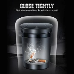 Discount ???? Car Ashtray With Lid Smell Proof, Smokeless Ashtray, Mini Car Trash Can, Detachable Stainless Steel Ash Tray With Lid And LED Blue Light ???? -Car Seat Covers shop 41fsZT24UlS