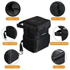 Best Pirce ???? Car Trash Can With Lid, WAVELANE Automotive Waterproof Car Garbage Can, Collapsible Car Trash Bag Hanging, Car Accessories Interior Car Organizer (Black) ⭐ -Car Seat Covers shop 41gtuWw7liL