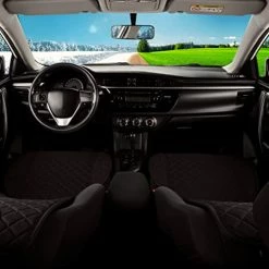 Outlet ❤️ Linen Car Seat Cover For All Seasons Soft & Breathable Front Premium Covers With Non-Slip Protector Universal Fits Most Automotive, Van, SUV, Truck - 1 Unit Black Wings ???? -Car Seat Covers shop 41hDfd2ePdL