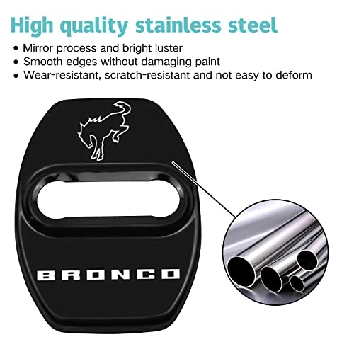 Flash Sale ???? HLmmby For Bronco Accessories 2 Door 4 Door Lock Cover Stainless Steel Door Arm Protection Cover Trim Interior Accessories Door Lock Latchs Cover For Ford Bronco 2022 2021(Black) ✔️ 5 Flash Sale ???? HLmmby For Bronco Accessories 2 Door 4 Door Lock Cover Stainless Steel Door Arm Protection Cover Trim Interior Accessories Door Lock Latchs Cover For Ford Bronco 2022 2021(Black) ✔️ - Image 3